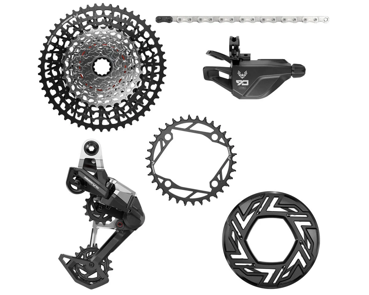 SRAM EAGLE 90 E-MTB T-Type Transmission Groupset (Black/Silver) (12 Speed) (Arms Not Included) (104 BCD) (34T) (UDH) ...